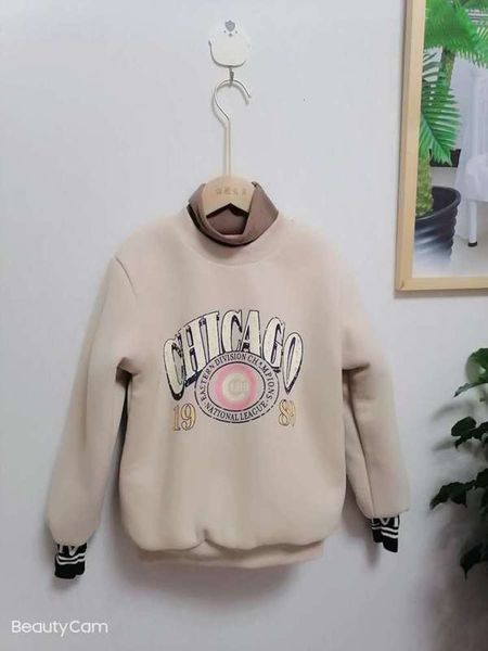

sweater plush letter korean thickened pullover winter cotton cartoon children's wear, Black