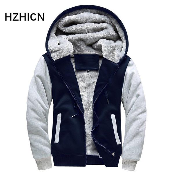 

bomber jacket men 2021 new brand winter thick warm fleece zipper coat for mens fashion sportwear tracksuit male european hoodies, Black