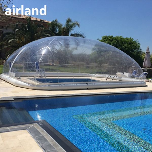 

outdoor customized transparent inflatable pool dome with covered ceiling from china inflatable pool cover factory