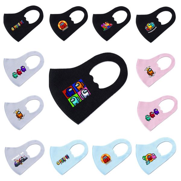 

among us game face mask cute cartoon designer face masks washable mouth cover protective adults masks ice silk dustproof wholesale e121710, Blue