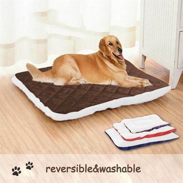 Dois lados tapete de pelúcia macio cão quente cão cama cama kennel cachorrinho dormir camas para pequenos cães médios grandes pet cobertor dropshipping 201223