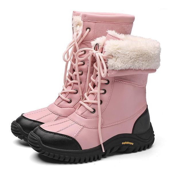 

natascha women winter snow boots mid-calf warm snow boots thick fur comfortable waterproof shoes chaussures femme plus size 421, Black