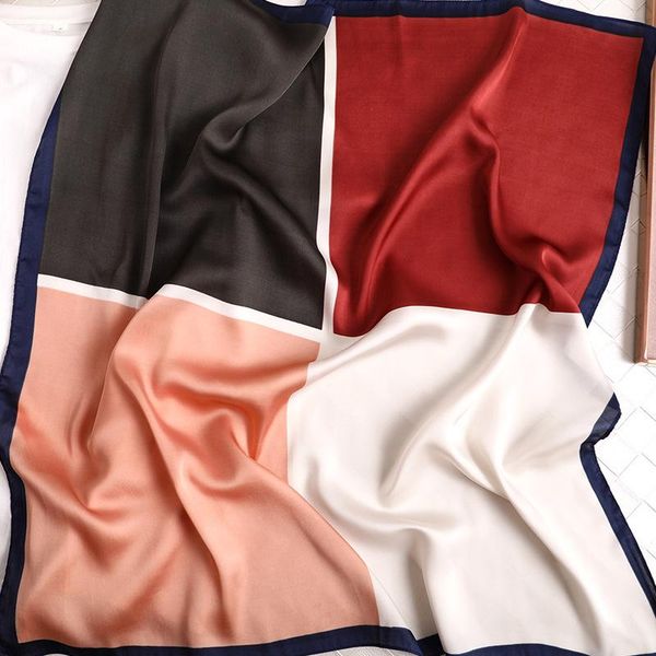 

простой стиль silk silk scarf 2020 spring new fashion geometric print prapt waph 70x70cm квадратные малые шарфы высокое качество scekerchie, Blue;gray
