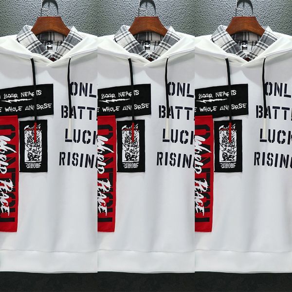 

trendwear autumn 2020 thin long sweater sleeve men's hooded two pieces trendwear autumn 2020 thin long t-shirt jacketsweater jacket sle, Black