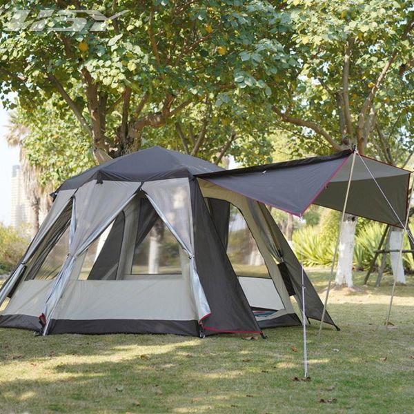 

aluminum pole automatic outdoor camping wild tent 3-5 persons awning garden pergola waterproof large family tents 340*240*160cm