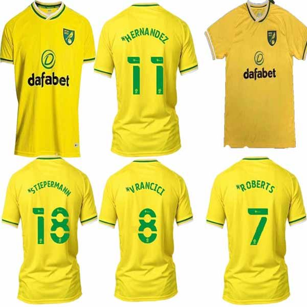 

2020 2021 norwich pukki city hugill soccer jerseys 20/21roberts hernandez buendia stiepermann mclean footy football shirt, Black;yellow