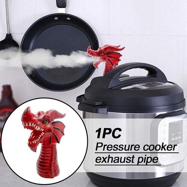 

mats & pads steam diverter kitchen silicone valve pressure release solid colour simple tool for pressure-cooker black/red1