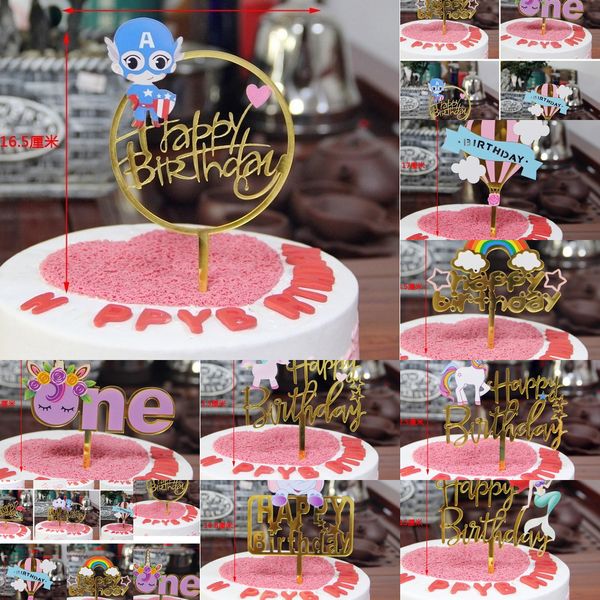 

factory outletpqwicake letter card insert pole acrylic happy birthday er stamping party diy decoration cake supp og6q3