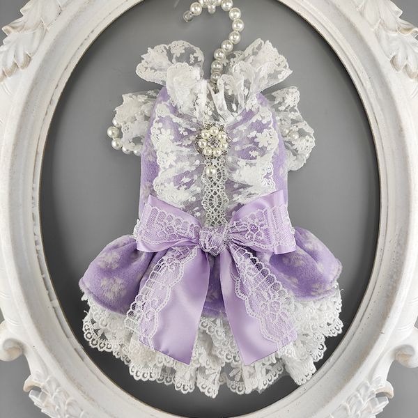 

handmade dog apparel clothes pet dress lace skirt purple polar fleece soft warm cat outfit coat poodle yorkie florida