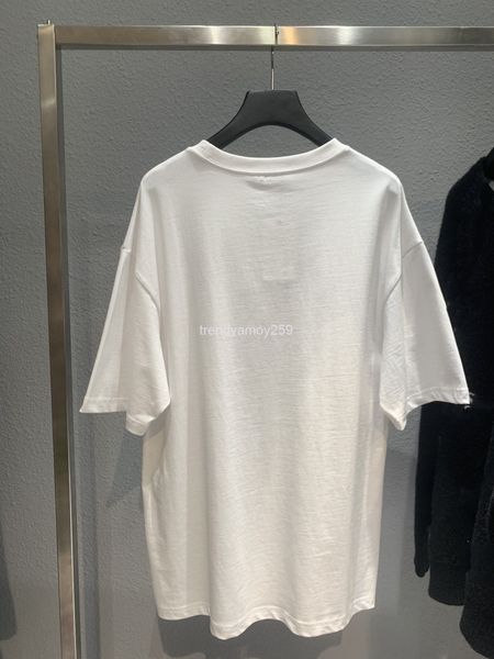 

women's t-shirt spring and summer high version b home mailbox letter printing pullover round neck pure cotton men's women's s, White