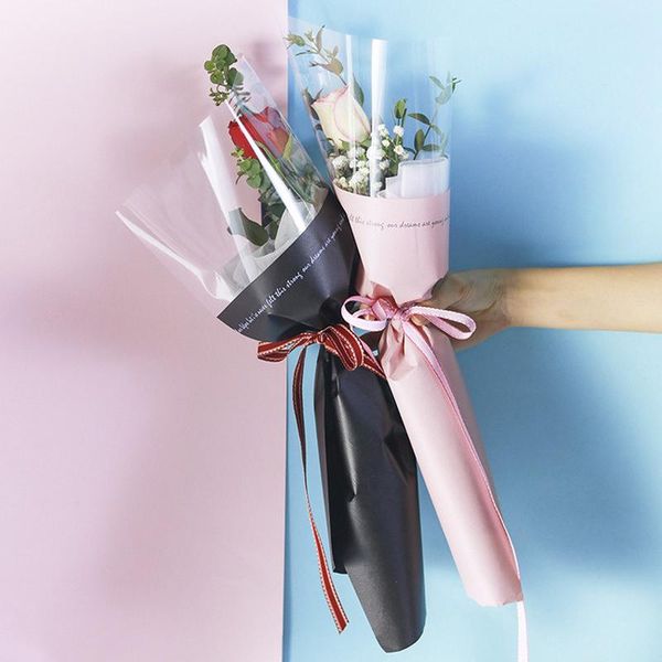 

20pcs varies color flowers packaging paper waterproof plastic gift package wedding party decoration