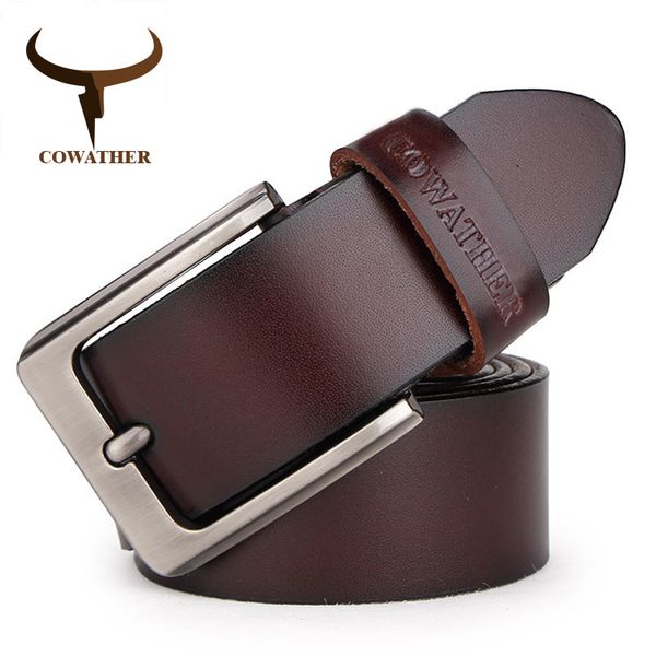 

cowather men belt cow genuine leather designer belts for men fashion vintage male strap for jeans cow skin xf002 t200113, Black;brown
