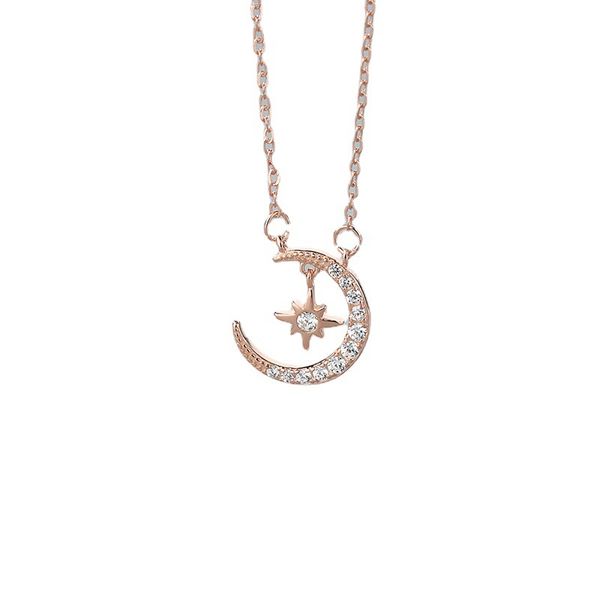 

fashion little red book popular 925 sterling silver star moon necklace womens niche design online red style clavicle chain gold shop same fa