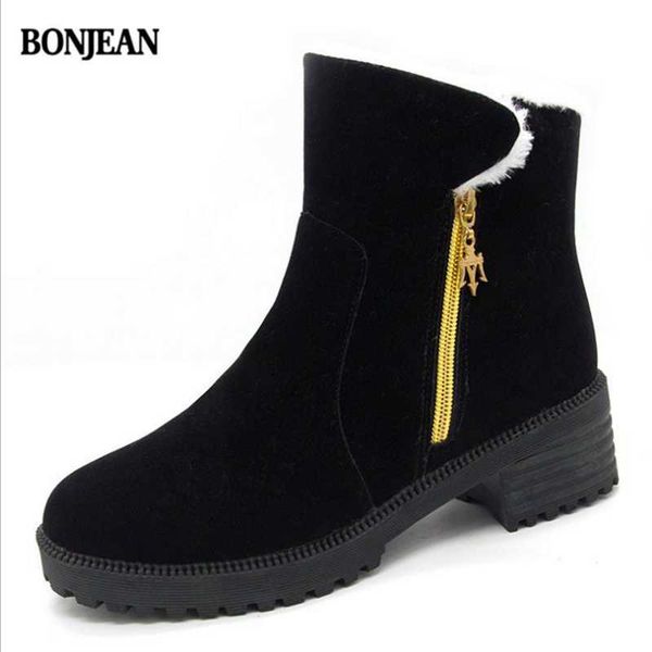 

boots women winter shoes plus size platform female warm botas mujer 2021 booties ankle for snow black