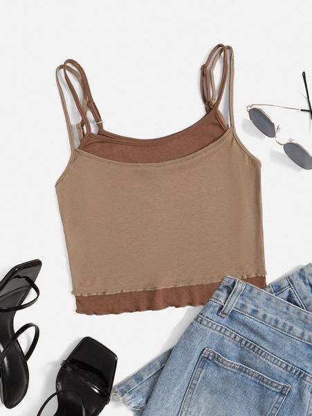 

colorblock 2 in 1 cami n0qa#, White