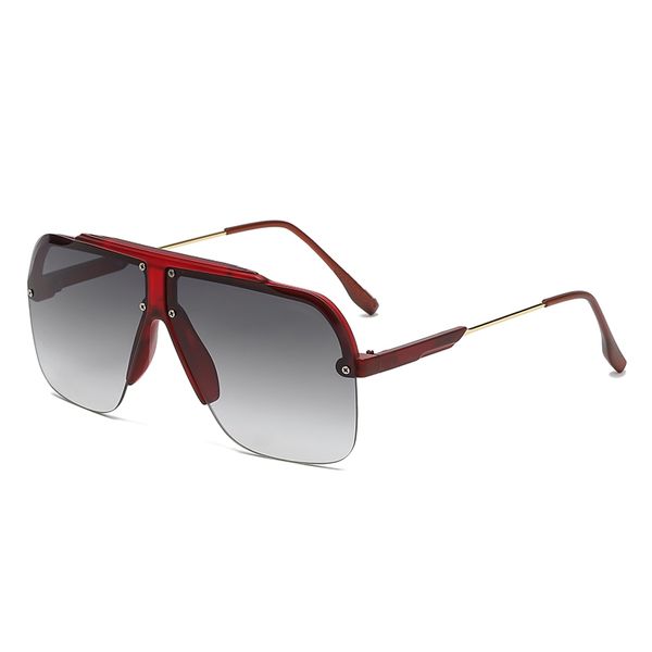 Luxus-Sonnenbrille für Herren, halbrandlos, Vintage-Sonnenbrille, UV-Schutz, klassische Damen-Fahrbrille