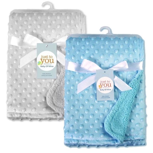 

baby blanket super soft fleece minky with double layer dot backing swaddling wrap cartoon printed receiving blankets 100x70cm y201009