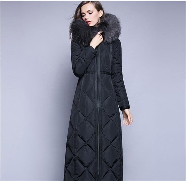 

2021 new quality high winter female jacket white duck down jacketthick long parkas thin ladies coats wxf440 9zib, Black