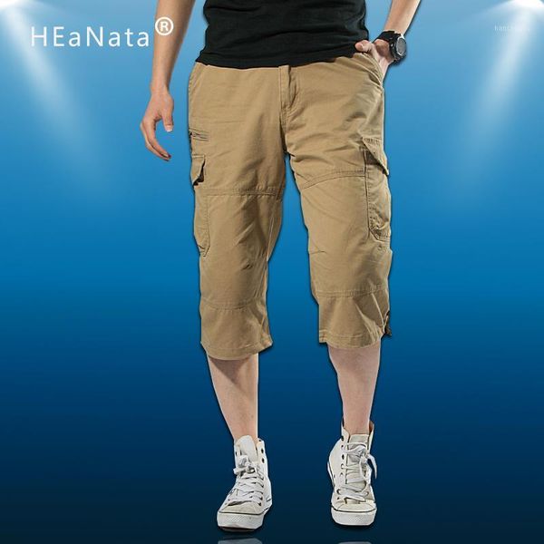 

outdoor shorts 5xl male sports multi pocket loose zipper breeches plus size short pant casual cotton long mens cargo shorts1, Brown;gray