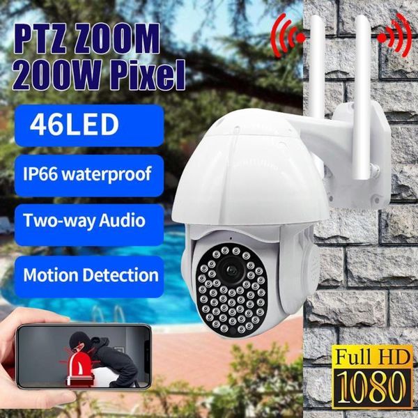 

1080p hd waterproof outdoor 355° ptz wifi security camera wirelss night vision ip camera optical zoom video recorder us plug1