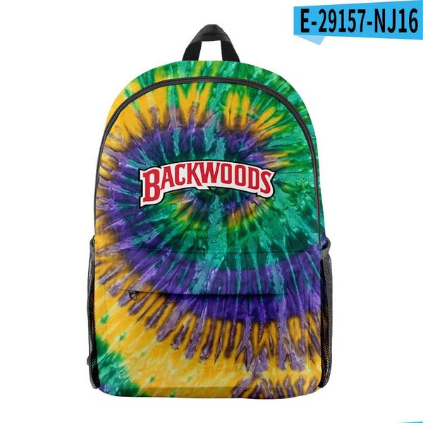 

new backwoods cigar tie dye 3d digital color printing teens boys girls campus student backpack sport travel casual fashion pack jllblh