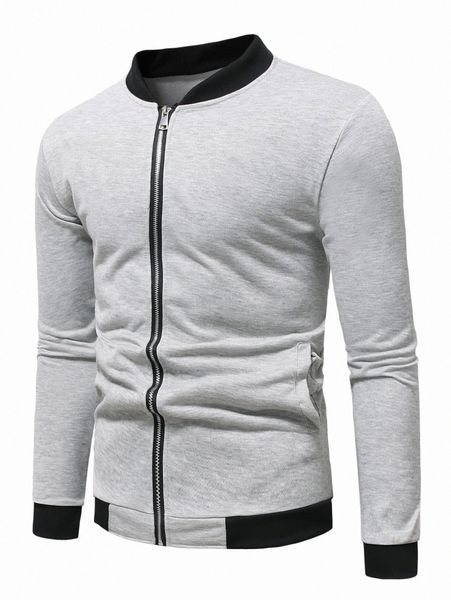 

men zip front bomber jacket u7zd#, Black;brown