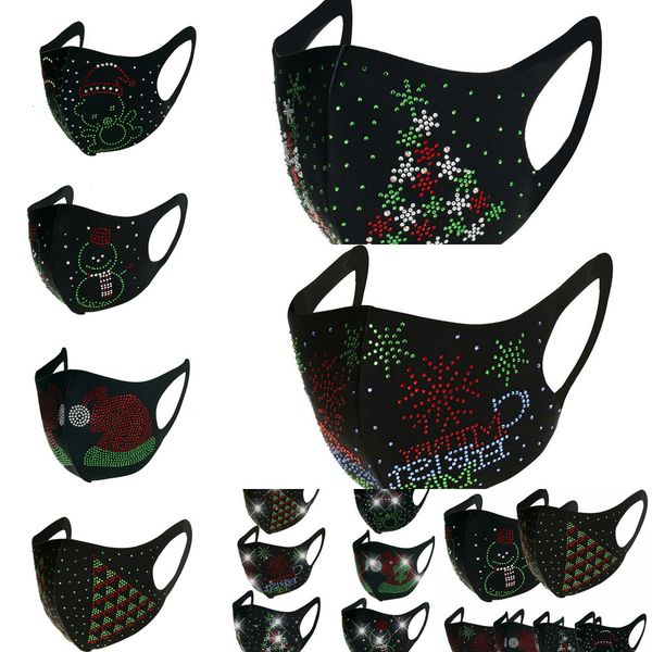 

designer mask dust-proof black bling face masks ear-mounted boys girls diamond flashing luminous facemask 5 nzkmc