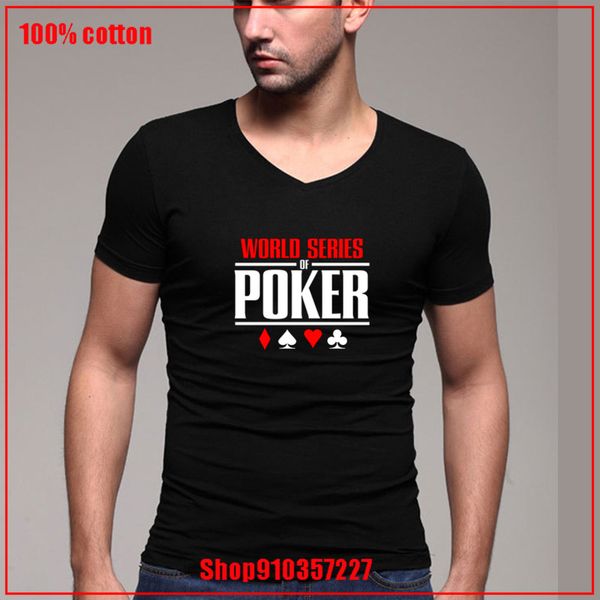 

world series of poker logo white v color diversified couple personalized short sleeves large size men sport hooded sweatshirt hoodie t shirt