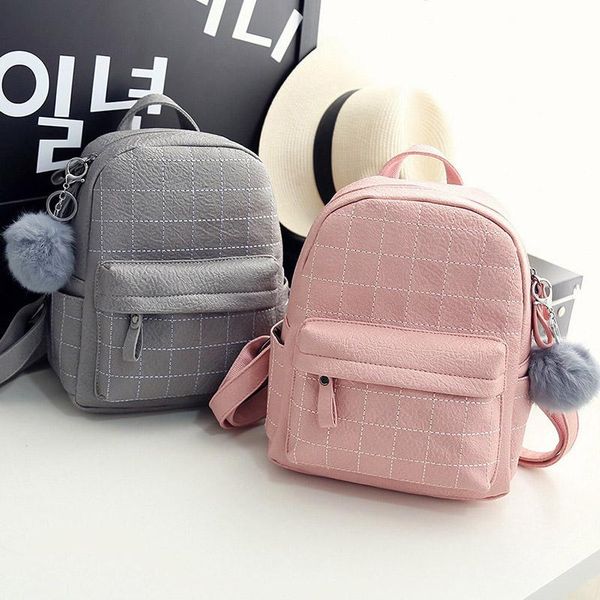 

2020 женщины кожа рюкзак мешок школы для девочек-подростков женский розовый рюкзак мода мягкие сумки fur mochila черный xa78h jlluaw