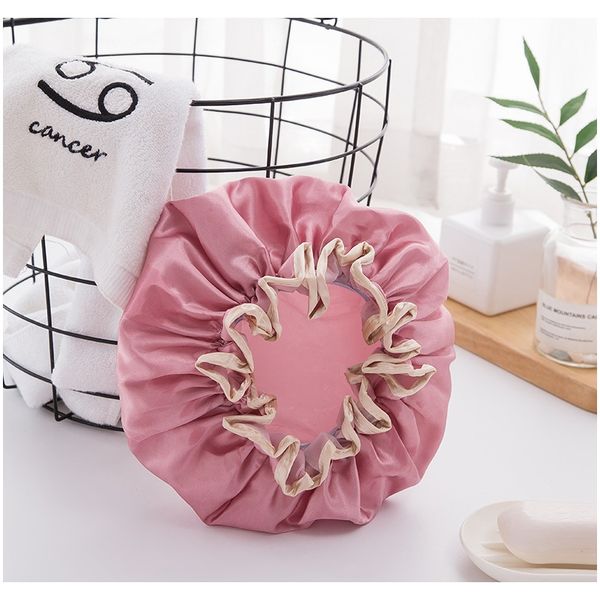 

household double layer waterproof shower cap peva thickened women's shampoo bath household double layer at low prices f bbyrij