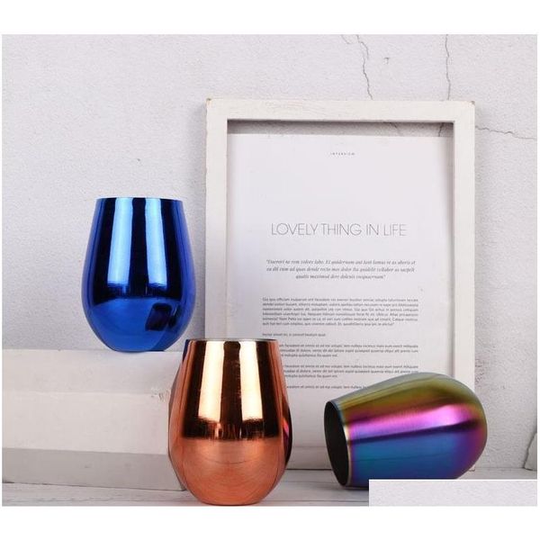 

12 oz wine glasses stainless steel wine tumbler double wall vacuum insulated coffee beer mugs cups outdoor uv color plating process mbadk