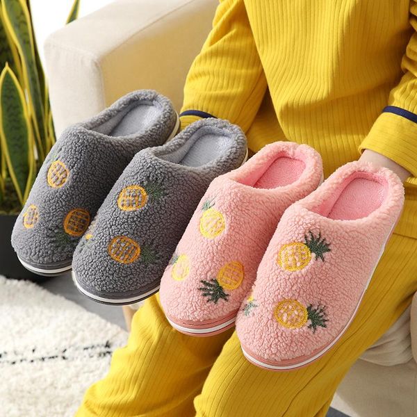 

2020 couple's cotton slippers women's winter indoor plush home warm non-slip slippers home autumn and winter men's cotton sho, Black