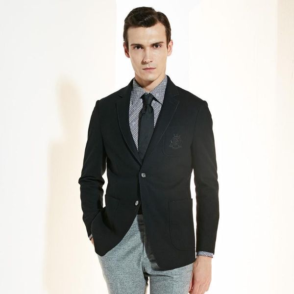 

blazer men 89% wool slim fit men clothes 2020 autumn new arrivals businessman single breasted full sleeve casual1, White;black