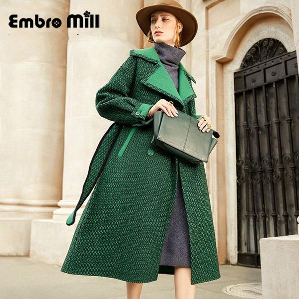 

double-sided wool coat women's autumn and winter new street style long sleeve high-end woolen windbreaker s-xl, Tan;black