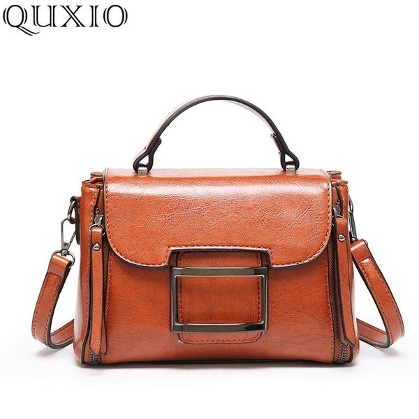 

oil wax leather vintage messenger bags for women 2020 new luxury shoulder bags ladies brown crossbody bag pjl057