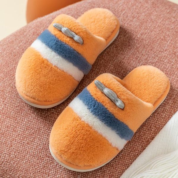 

winter women slippers couple shoes short plush warm ladies casual non-slip soft warm house slipper indoor bedroom fashion new, Black