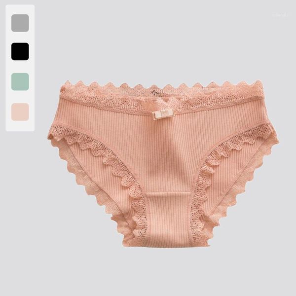 

norns women's breathable hip pack briefs mid-waist lace ladies underwear1, Black;pink