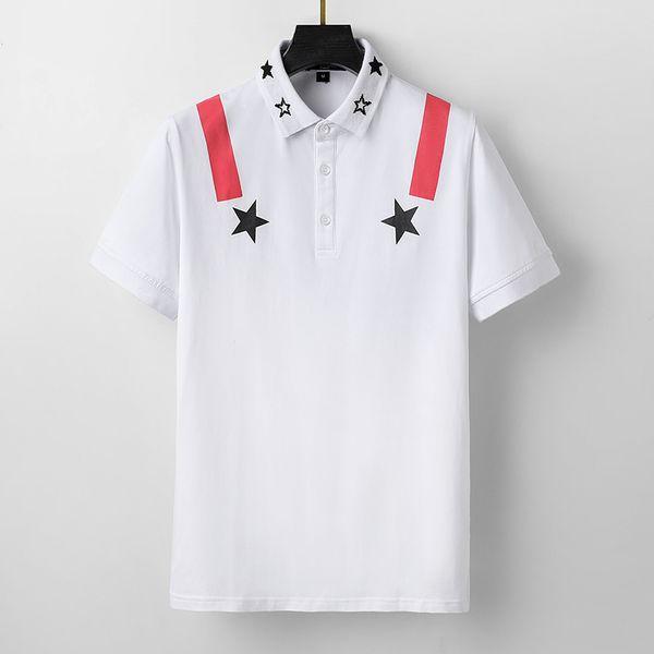 

fashion designer mens three button polo shirt business casual lapel budge t shirt breathable and moisture absorbing chest pocket m-3xl @23, White;black