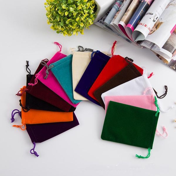 

gift wrap 100pcs small 7*9cm jewelry bags white velvet candy packaging bag with drawstring1