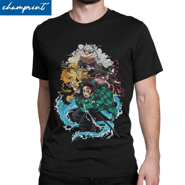 

demon slayer inosuke anime demon blade novelty pure tees o neck short sleeve birthday gift sport hooded sweatshirt hoodie men t shirt
