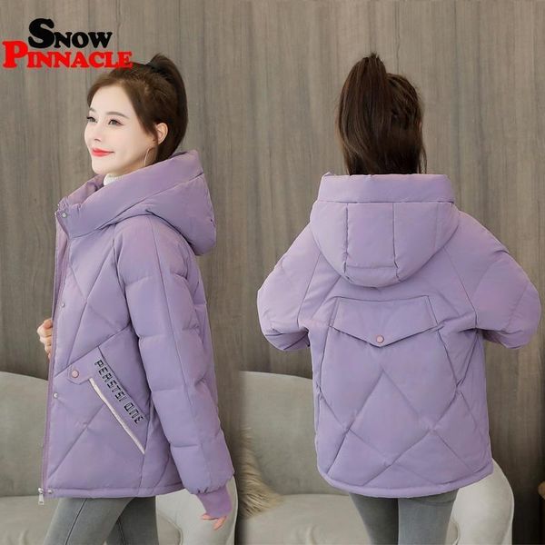 

women parkas coat winter casual thicken warm padded jackets coat female solid styled outwear snow jacket plus size 201029, Black