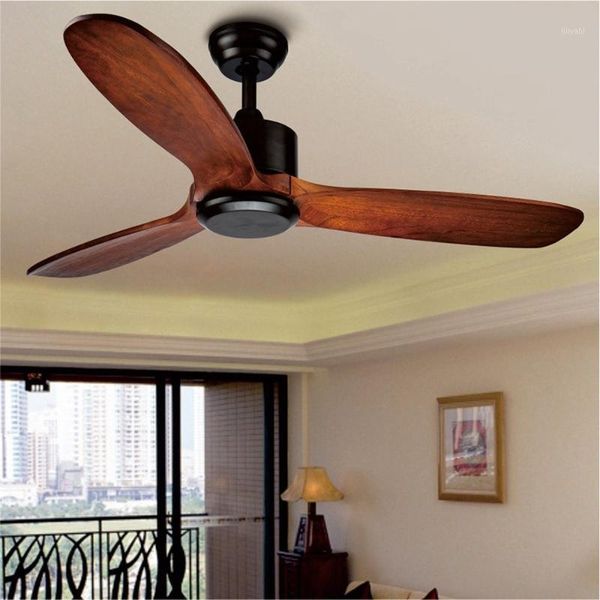 

electric fans vintage wooden ceiling fan industrial ventilator with no light remete control decorative blower wood retro fans1