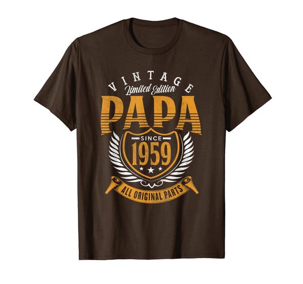 

vintage 60th birthday papa gift since 1959 dad t-shirt, White;black