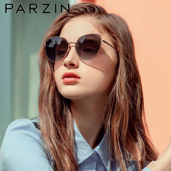 

parzin vintage metal frame cat eye sunglasses quality nylon lenses sun glasses for women ladies shades new 8201, White;black