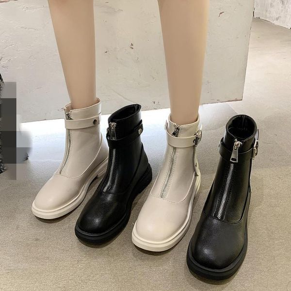 

shoes women's rubber boots boots-women lace up round toe zipper luxury designer platform rain black ladies mid-calf 2020 m1