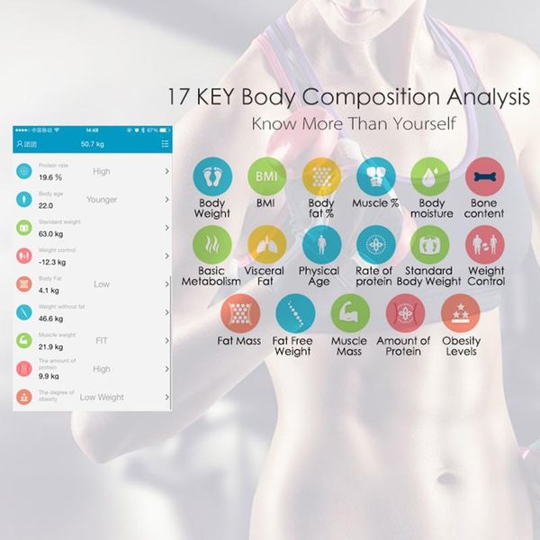 

vip 51 body fat scale smart wireless digital digital ванная комната вес масштаб анализатор тела анализатор со смартфоном bluetooth h jllpod