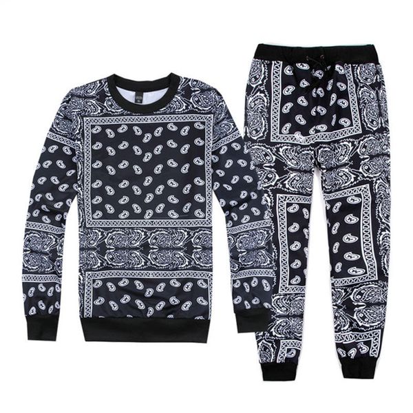 

hip hop women/men jogger pants&sweatshirt paisley graphic bandana tracksuit sweatpants hoody cashew floral streewear s-xxl r2401 1004, Gray