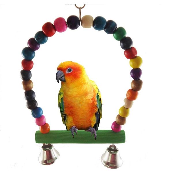

chamsgend bird toy parrot parakeet budgie cockatiel cage hammock swing toys hanging toy lu9mo