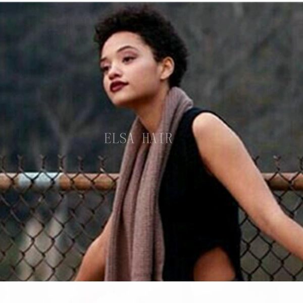 

new tight afro kinky curly celebrity short bob cut wigs with baby hair glueless virgin brazilian short full lace human hair wigs for women, Black;brown