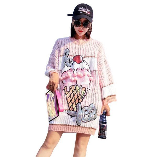 

sale fashion christmas nice sweater dress jumper autumn winter sequins thailand style knitting long sweater dress for woman, White;black